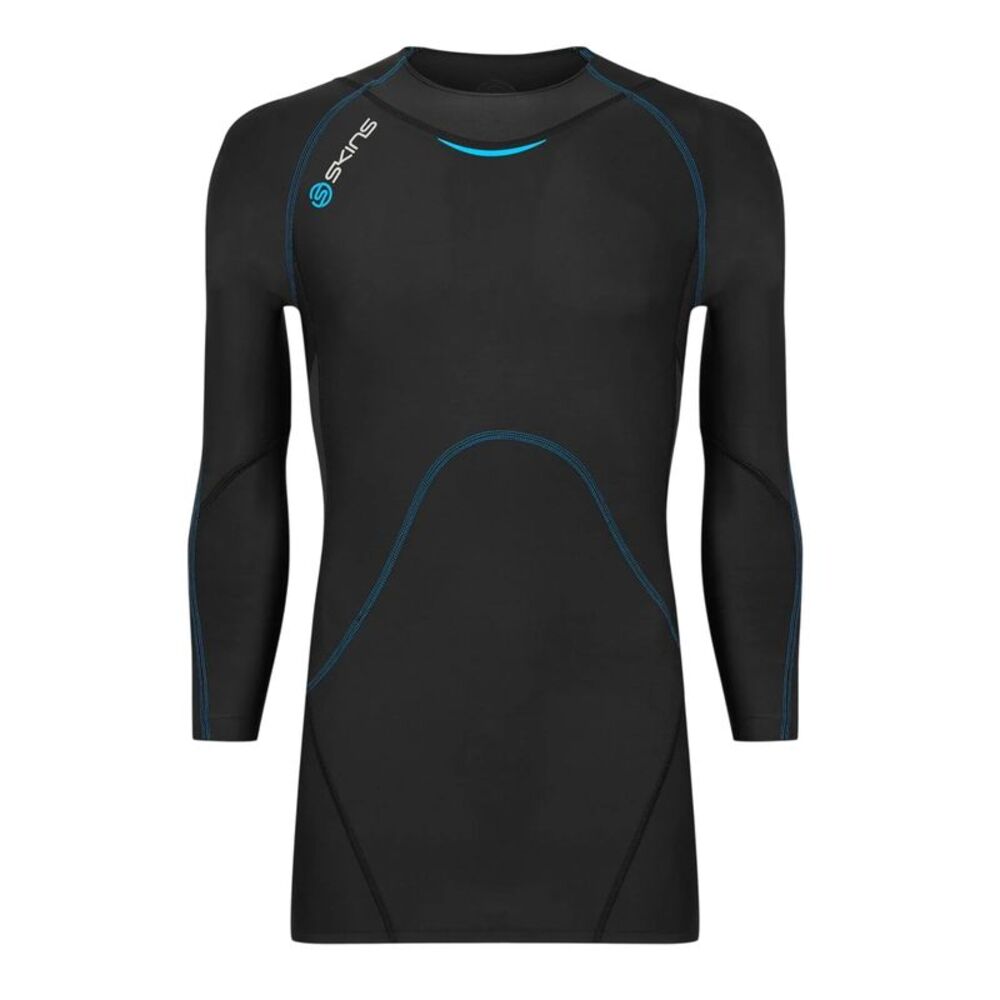 Skins Mens Contrast Detail Fitted Technical Top / Black